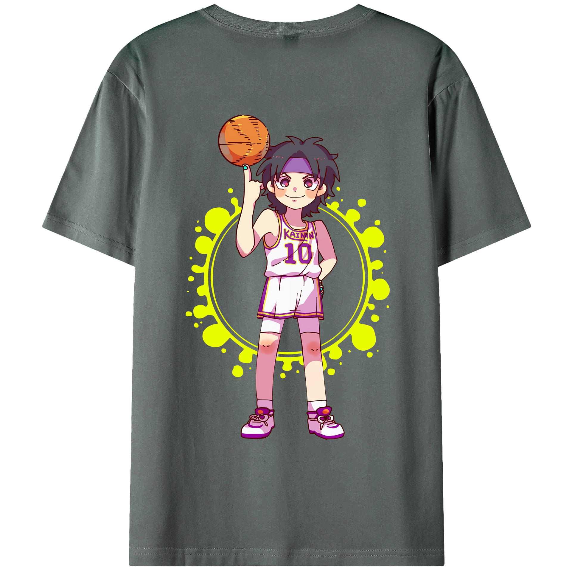 （画像用） SLAM DUNK／スラムダンク 綿100％ メンズ半袖Tシャツ（バックプリント） 通気性
